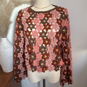 Zara floral woven sweater